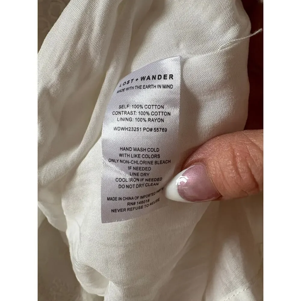 NEW Lost and wander white flora cottagecore sundress Large - Picture 11 of 11